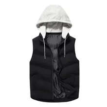 Пуховый хлопковый жилет, осенний и зимний мужской тренд, повседневный толстый теплый мужской жилет, пальто в Корейском стиле, приталенный