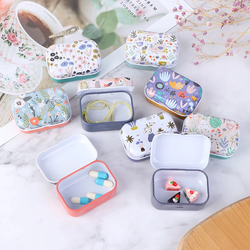 Mini tin box sealed jar packing box jewelry, candy box small storage box cans coin earrings, False nail storage box Pill box