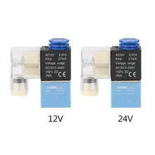 Алюминиевый сплав 12 в 24 В пневматический Электрический электромагнитный клапан 2 положения 2 порта нормально закрытый