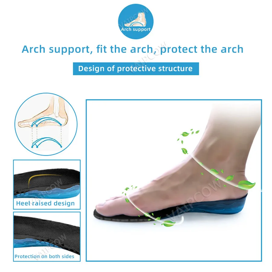 EVA Spring silicone sole insole flat feet orthotic insoles arch support orthopedic inserts Plantar Fasciitis,Feet Pain,foot care