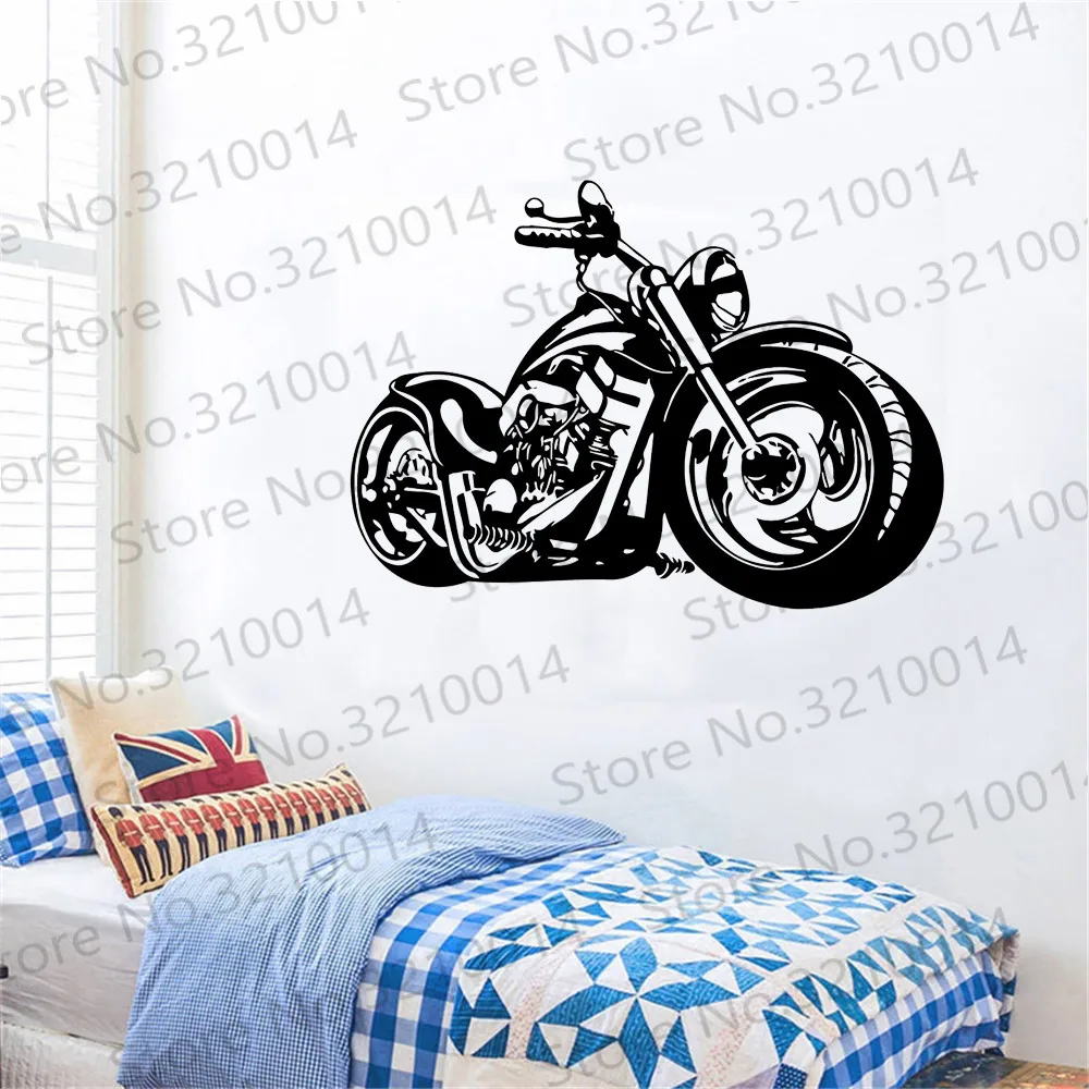 Harley Davidson Large garage Mural DIY wall decal stickers decor Harley bedroom 