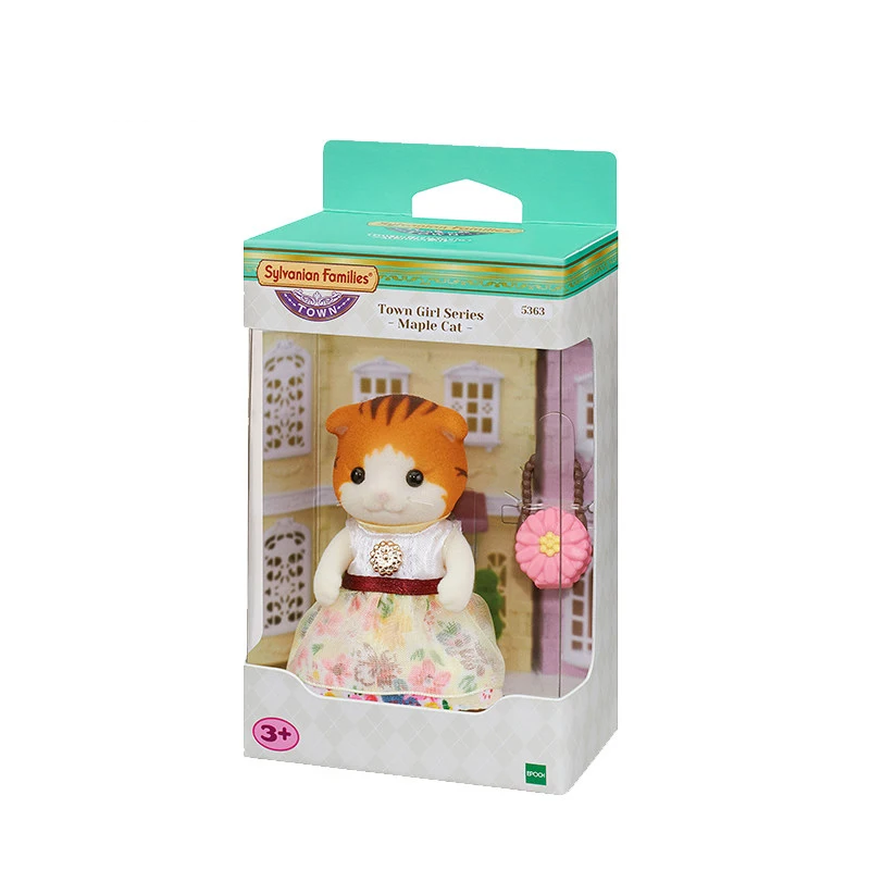 S01 Sylvanian Families Town Girl серия клен Кот сестер кукольный домик пушистые игрушки Фигурки 5363