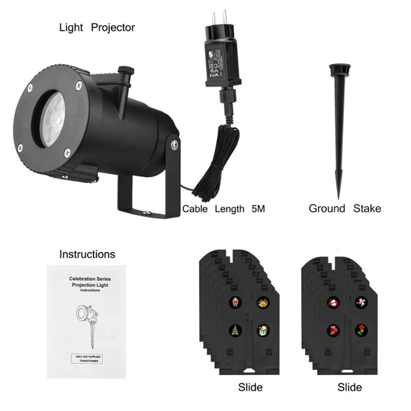 12Pattern Outdoor Projector Spotlight Christmas Halloween