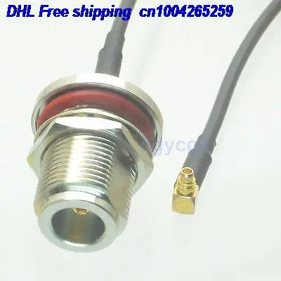 EMS/DHL 50 шт. MMCX Мужской прямоугольный разъем Jack N bulkhead RG174 джемпер pigtail " кабель 22j