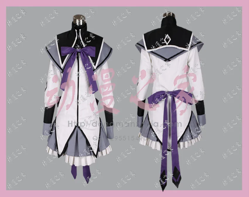 

Puella Magi Madoka Magica Cosplay Costume Short Ball Maid Dress With Bowknots Lolita Suit Akemi Homura Dress Costume