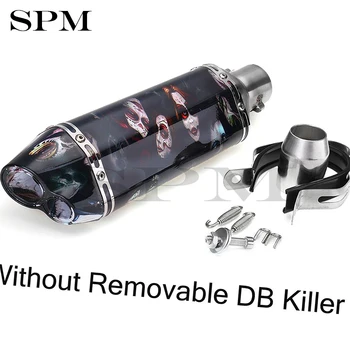 

A Set 38-51mm Universal Stainless Steel Motorcycle Motorbike Exhaust Pipe Muffler Dual Outlet