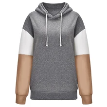 Женские толстовки с капюшоном, спортивный костюм, женская спортивная одежда, цветные блоки, пэчворк, худи для спортзала, бега,, осенняя Толстовка