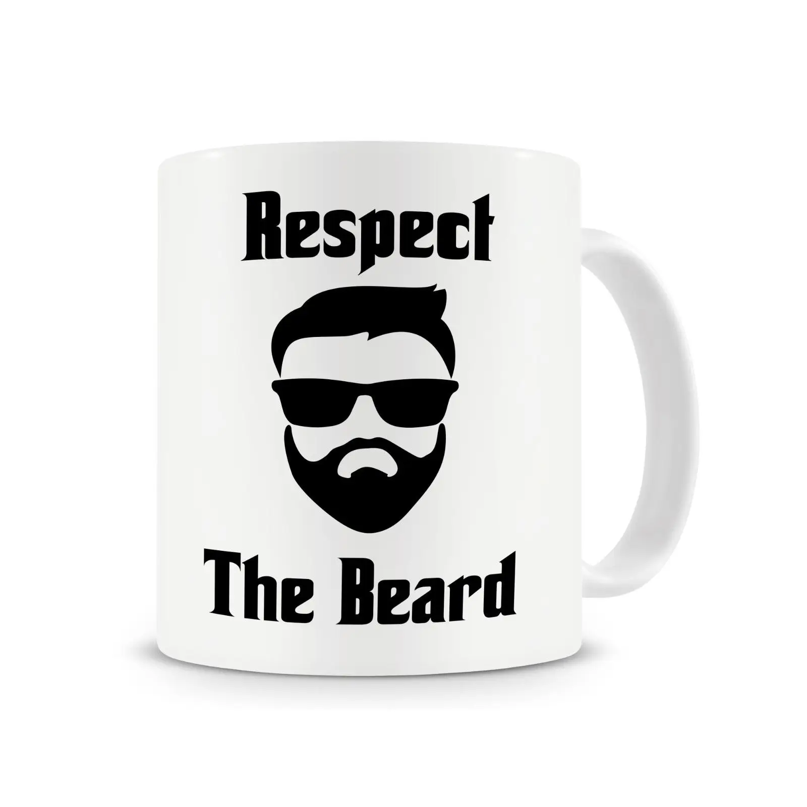 Respect The Beard Mug, Funny Beard Mug Cup with Stirring Spoon Beard Gifts, Gift for Men, Beard Gift - Цвет: p1