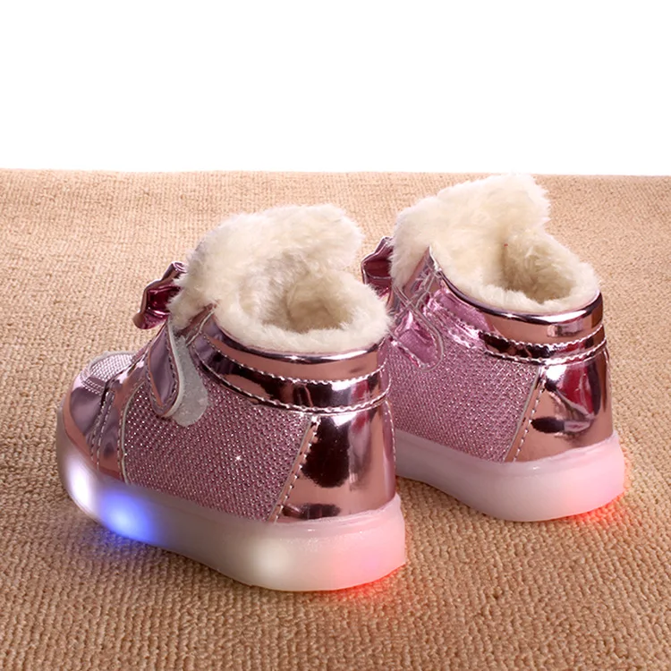 Spring Autumn Winter Children Cartoon LED Light plush Shoes Kids Sneakers