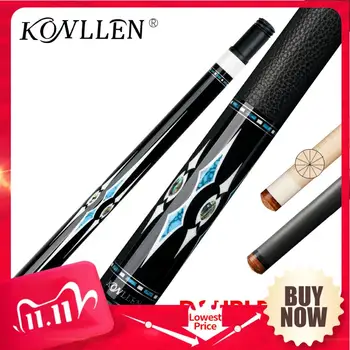 

KONLLEN JF Billiard Carbon Fiber Shaft 12 pieces in 1 Maple Shaft Pool Cue Blue Turquoise Abalone Shell Inlay Radial Pin Stick