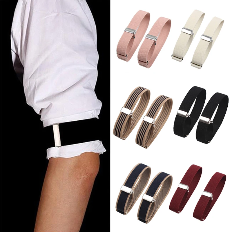 Unisex Elastic Armband Shirt Sleeve Holder Women Men Adjustable Arm Cuffs Bands for Party Wedding Clothing Accessories