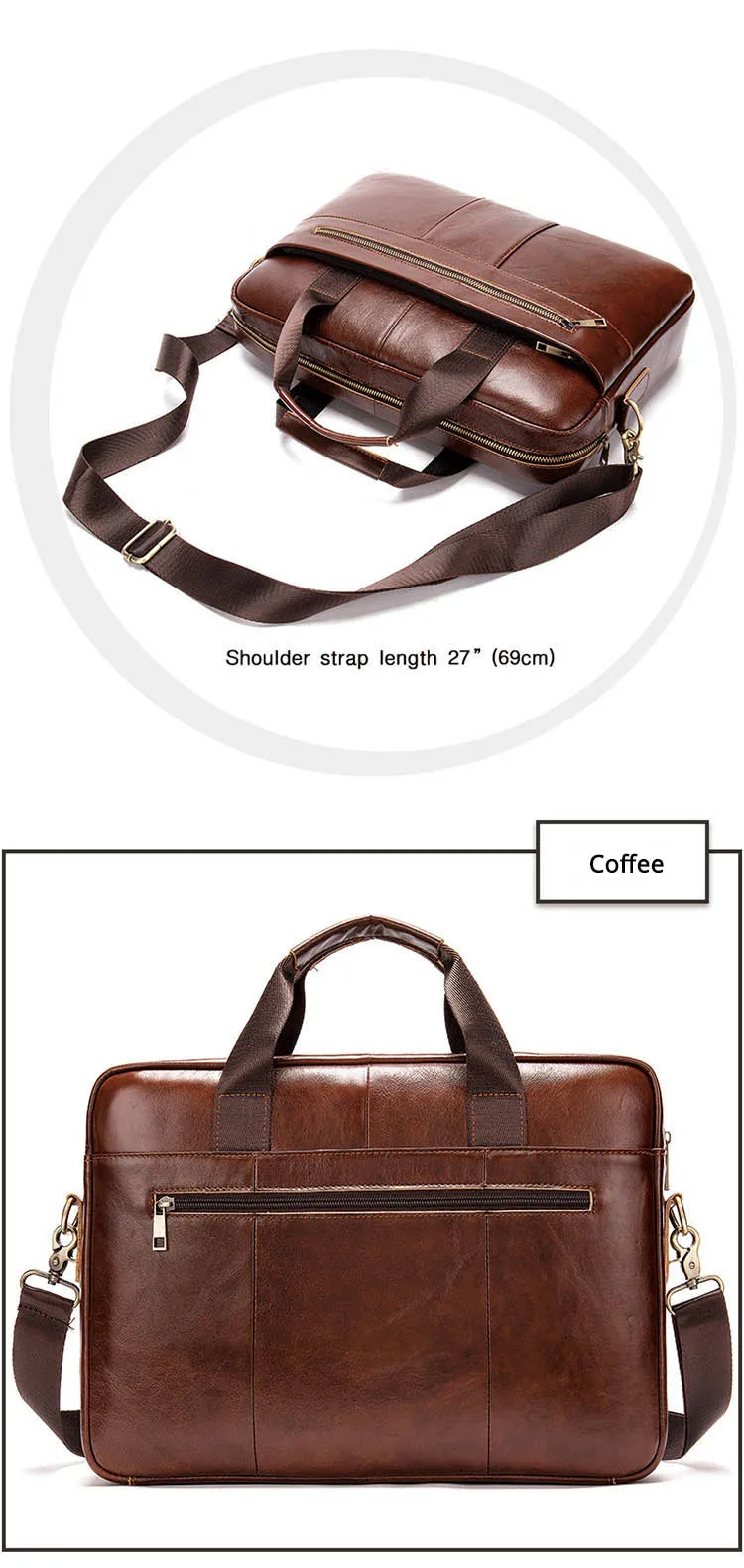 Мужской портфель из натуральной кожи, винтажная классическая мужская сумка-мессенджер, мужская сумка для ноутбука, деловая Натуральная