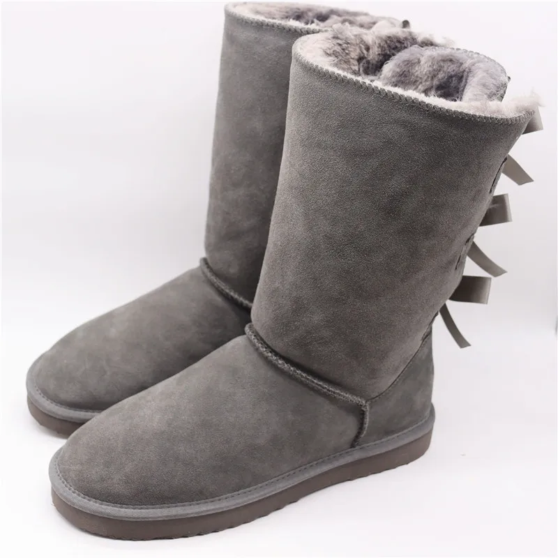 Top Fashion 2021 Women's Snow Boots 100% Genuine Leather High Warm Winter Shoes | Обувь