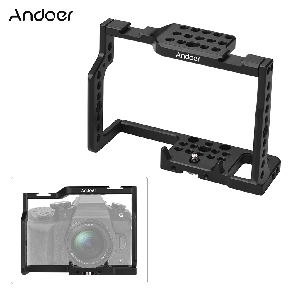 Andoer G85 алюминиевая клетка для камеры со множеством крепежных отверстий 1/" и 3/8" 2 холодных гнезда для камеры для крепления микрофона