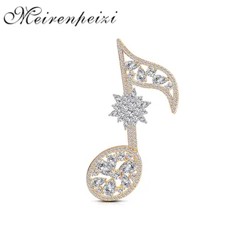 

Gold Silver Color Music Note Brooches Copper Badges Charm Women Men Brooch pins Clothes backpack jewelry Accessories