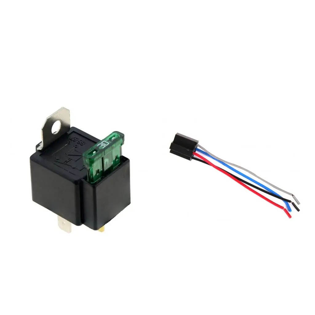 MagiDeal Car 12V DC 30A Fused Relay with Harness Socket Plugs 4Pin 4 Wire