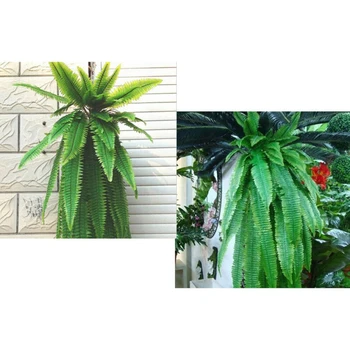 

2Pcs Artificial Plant Wall Hanging Fake Leaf Vine Green Persian Rattan 73cm For House, Wedding, Party, Hotel, Coffee Shop