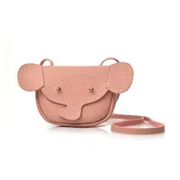 Pink Милый животный узор Кошелек для монет Детский слон форма кожа сумки для монет кредитный держатель для карт ключ Деньги сумки Детский кошелек для монет - Цвет: Pink