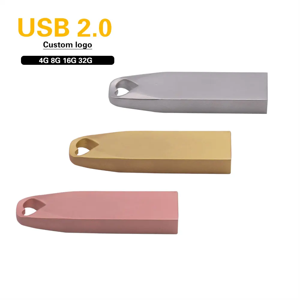 (Over 10pcs Free Logo)Rose Gold Love Heart Usb Flash Drive 2.0 4gb 8gb Pen 16gb 32gb 64gb Wedding Gift Pendrive Disk | Компьютеры и