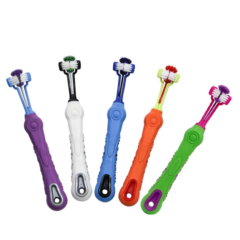 Three sided font b Pet b font Dog Cat Toothbrush Care Cat Oral Cleaning Cat Toothbrush