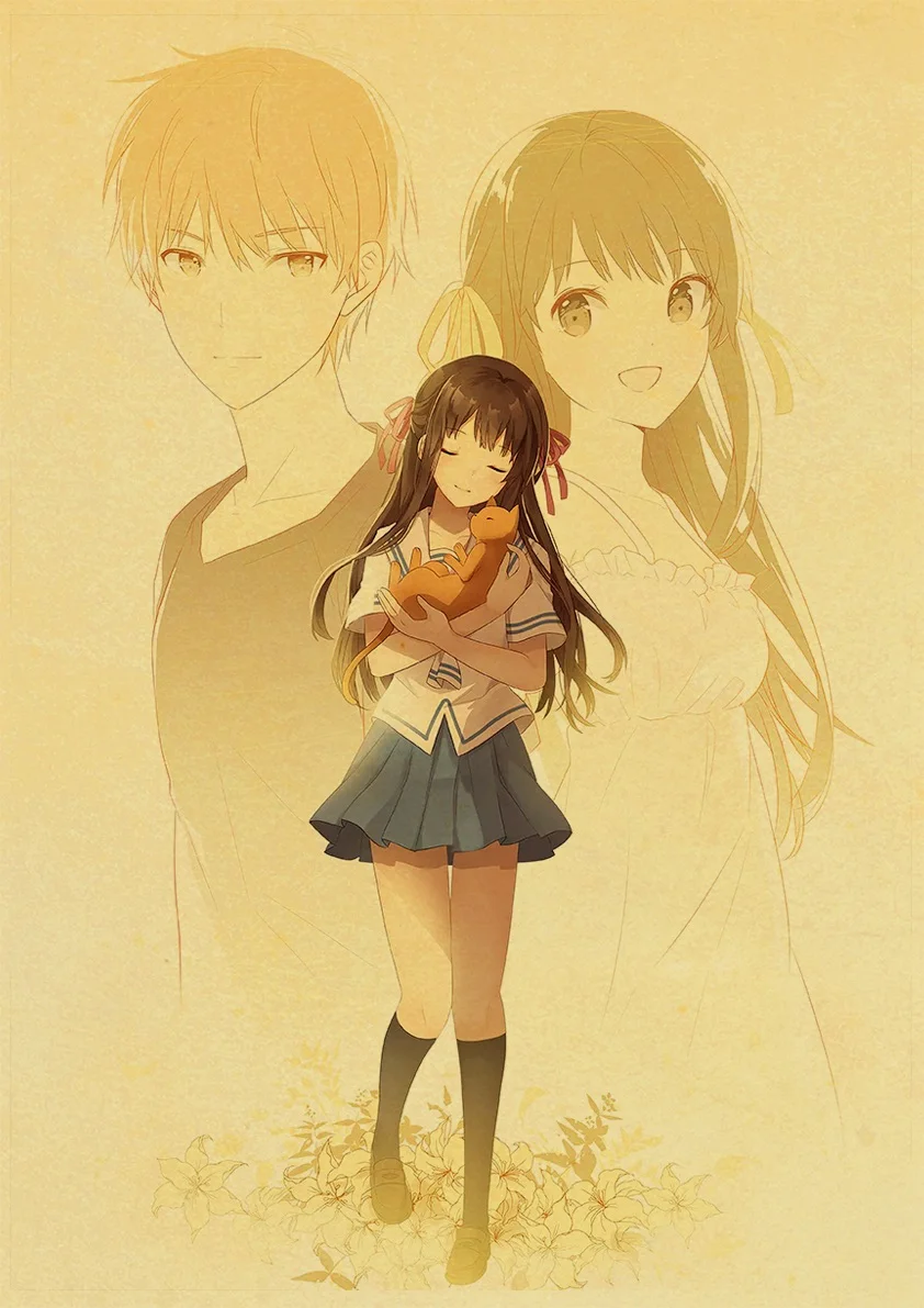 Fruits Basket Poster Classic Anime Retro Art Prints and Posters Kraft Paper Painting for Home Room Decor Wall Stickers