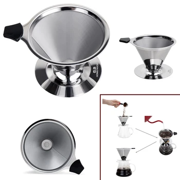 

Coffee Filter 304 Stainless Steel Metal Mesh Funnel G.a HOMEFAVOR Reusable Strainer Colander Replacement Coffee Tools Stock