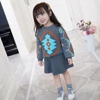 

Children Clothes Autumn Winter Sweater Baby Girls Clothes Set Tops+Skirt Kids Clothes Tracksuit Suit For Toddler Girls Clothes