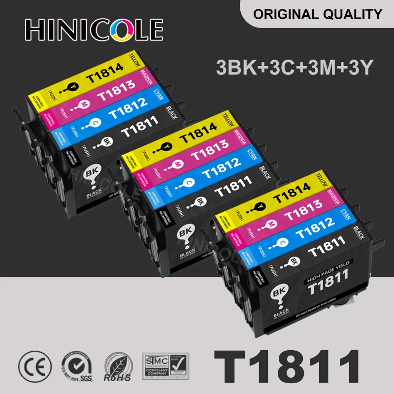 

3 Set T1801 T1811 T1812 T1813 T1814 Full Ink Cartridge For Epson XP-30 XP-102 XP-202 XP-205 XP-302 XP-305 XP-402 XP-405 Printer