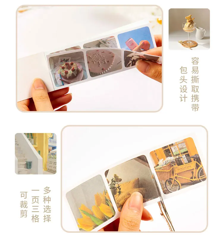 Yoofun 30 stücke Ästhetischen Aufkleber Buch für Scrapbooking Album Tagebuch Label Material Blume Dekorative Papier DIY Nette Schreibwaren – Detail 6