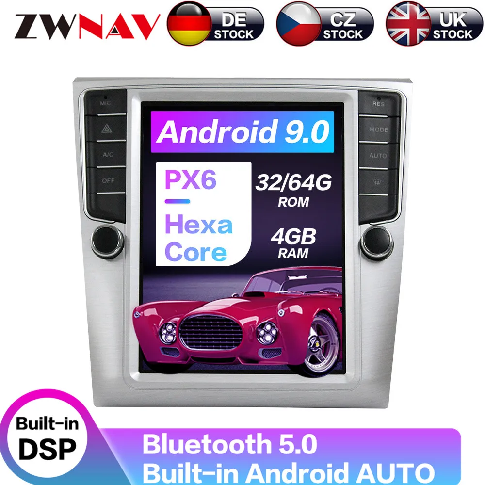 Android 9 64+ 4G Tesla с DSP Carplay автомобильный мультимедийный плеер стерео для Volkswagen MAGOTAN 2012- автоматическое радио GPS навигация