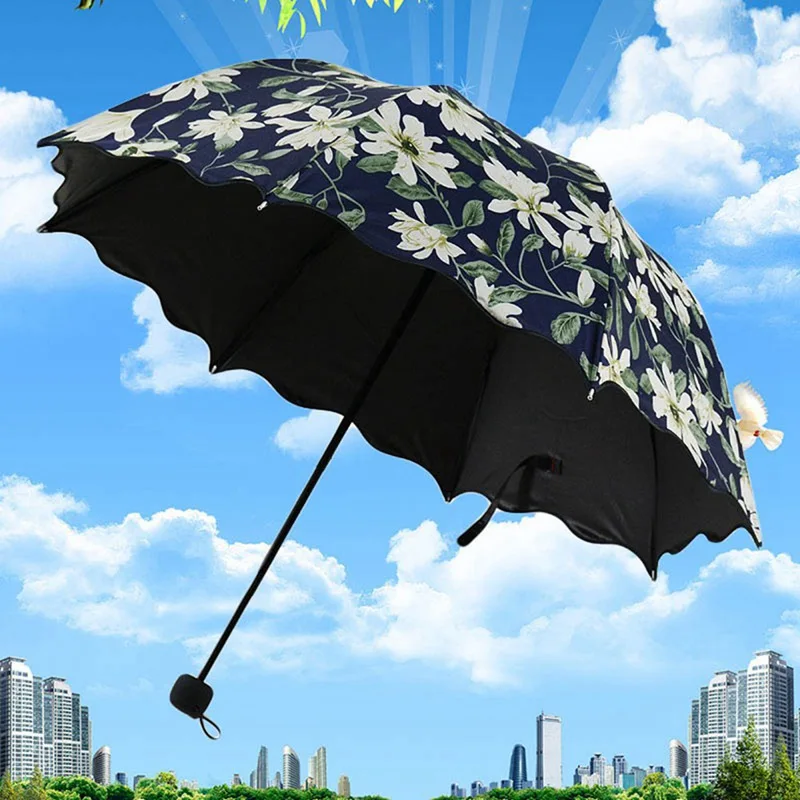 Женская модель Umberlla UV 5U054 2019 высокое качество с оборками три сложения Arch Lily Proof