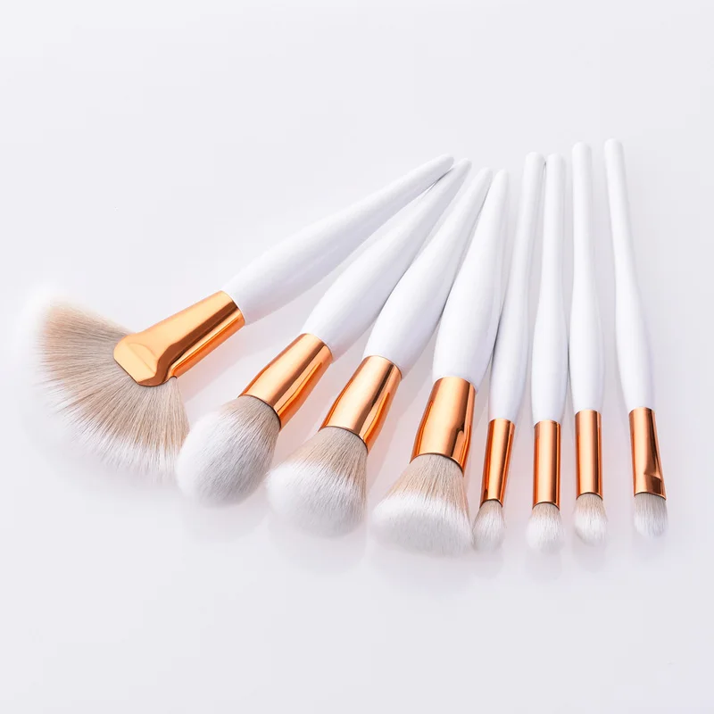 

8Pcs White Black Makeup Brushes Set For Foundation Powder Blush Eyeshadow Concealer Lip Eye Make Up Brush Cosmetics Beauty Tools