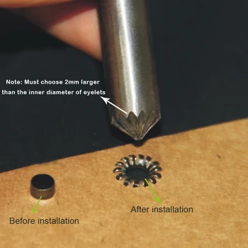 아일렛 펀치 도구 균열, 1 세트/로트, 3mm-12mm 아일렛 설치 도구 버튼 몰드, 의류 및 액세서리