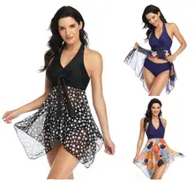 Купальное платье размера плюс, женская одежда для плавания, сексуальный купальник из двух частей, юбка, бюстгальтер с подкладкой, танкини, купальный костюм, женская пляжная одежда