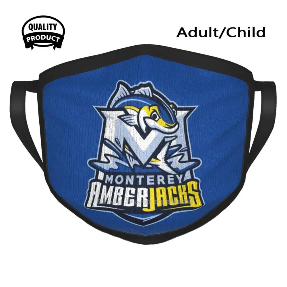 

Логотип Monterey Amberjacks хлопковая дышащая мягкая теплая маска для рта Monterey Amberjacks спортивные баскетбольные комбинации 1993 г. Крейг Ehlo