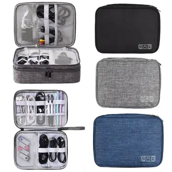 

Travel Closet Organizer Case for Headphones Storage Bag Digital Portable Zipper Accessories Charger Data Cable USB Cosmetics