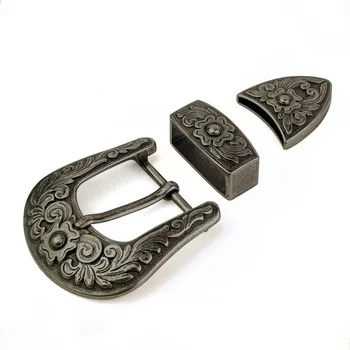 

NEW 38mm vintage carve pattern Women Western Cowgirl Waist Belt Metal Pin Buckle DIY leather craft belt buckle antique silver