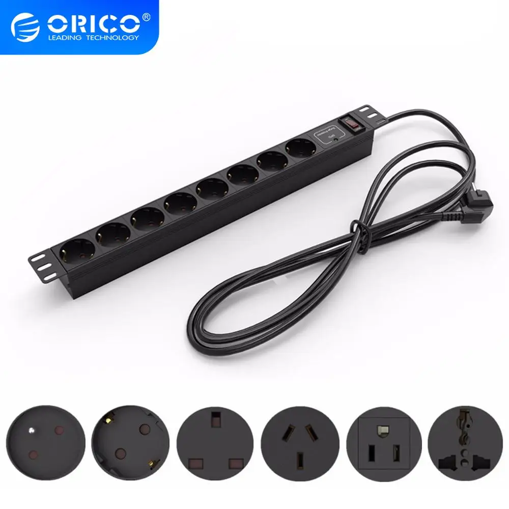 Промышленная силовая лента ORICO PDU 8 AC 10A защита от перенапряжения удлинительная