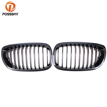 

POSSBAY Car Imitation Carbon Fiber Front Grill Grilles Decoration for BMW 3-Series E46 316Ci/318Ci Cabrio 2003-2006 Facelift
