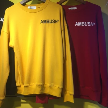 

Oversize Real Photo Ambush Sweatshirt Foam Printing Letter Men Women Pullover Sweatshirts