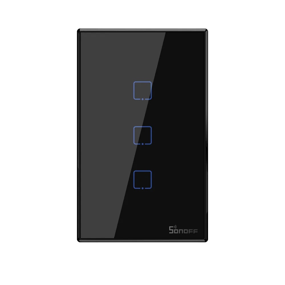 Sonoff TX T3 умный Wifi переключатель US 1 2 3 банда eWeLink App RF 433 МГц беспроводной пульт дистанционного управления настенный сенсорный стеклянный панельный светильник - Комплект: 3 gang