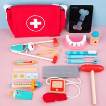 

Dental Medical Kit Pretend Play Set Doctor Toys Children's Simulation Role Playing Games Baby Learning Education Wooden Toy Gift