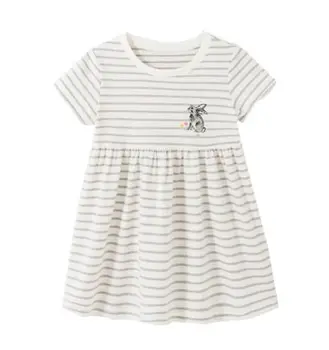 

6pcs/lot girls dress kids children clothing bunny short sleeve girl dress 2-7T sylvia 612297160786