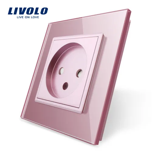 Israel socket Livolo Роскошный настенный сенсорный датчик переключатель, выключатель света, выключатель питания, Хрустальное стекло, розетка питания, многофункциональные розетки, бесплатный выбор - Цвет: Israel socket