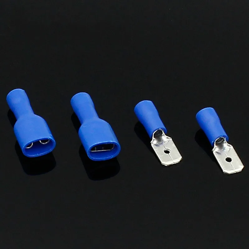 

6.3mm blue Female/Male Spade Insulated Electrical Crimp Terminal Connectors