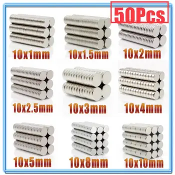 

50Pcs Round Magnet 10x1 10x2 10x3 10x4 10x5 10X8 10x10 mm Neodymium Magnet Permanent NdFeB Super Strong Powerful Magnets 10X2