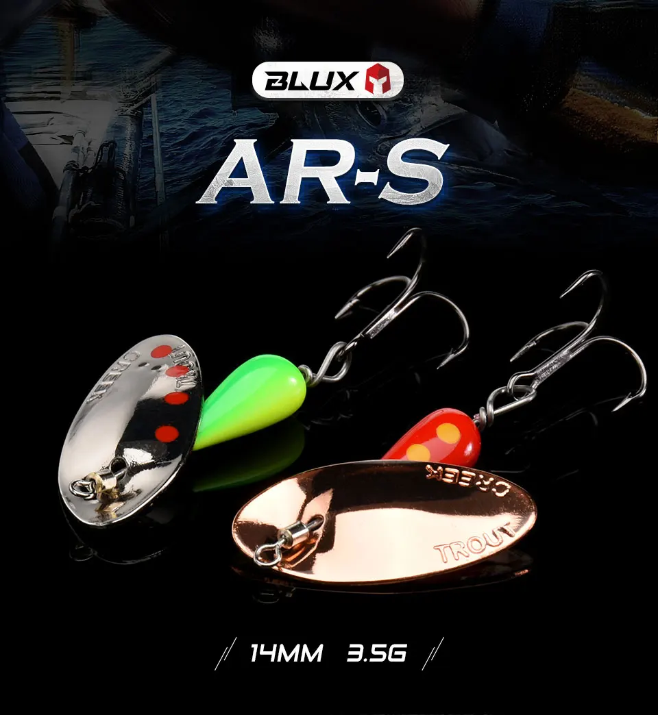 BLUX AR-S Klinge rotierender Spinner 3,5 g Metallköder Messing harter künstlicher Löffel Köder Kupfer Süßwasser Creek Forellen-Angelgerät – Detail 1