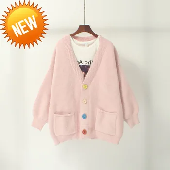 

Winter Women Sweater and Cardigans Harajuku Loose Warm Cardigan Women Lantern Sleeve Mohair Long Sleeve Winter Coat