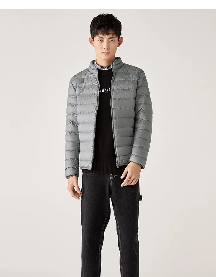 SEMIR короткий пуховик для мужчин, зимняя мужская трендовая куртка с воротником, 90 бархатная модная мужская Молодежная однотонные трендовые пальто