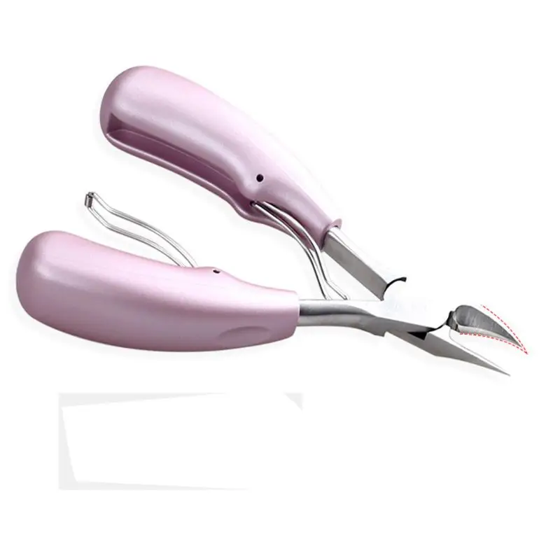 Профессиональные кусачки для ногтей ног резак Кусачки сверхмощный толстый инструмент для ногтей - Цвет: Розовый